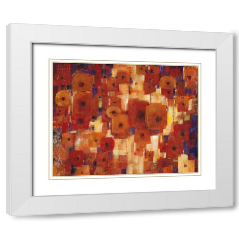 Transitional Poppies I White Modern Wood Framed Art Print with Double Matting by OToole, Tim
