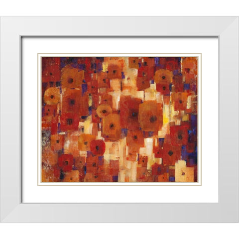Transitional Poppies I White Modern Wood Framed Art Print with Double Matting by OToole, Tim