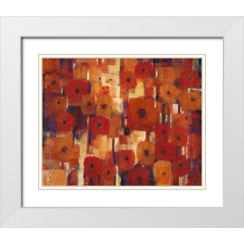 Transitional Poppies II White Modern Wood Framed Art Print with Double Matting by OToole, Tim