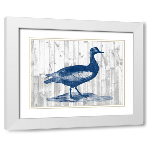 Woodgrain Fowl IV White Modern Wood Framed Art Print with Double Matting by Goldberger, Jennifer