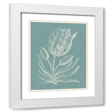 Graceful Floral I White Modern Wood Framed Art Print with Double Matting by Vision Studio