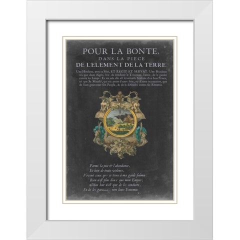 Vintage Bookplate I White Modern Wood Framed Art Print with Double Matting by Vision Studio