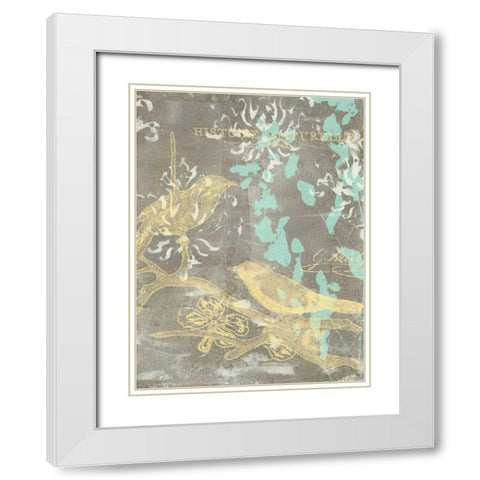 Pretty Birds II White Modern Wood Framed Art Print with Double Matting by Goldberger, Jennifer