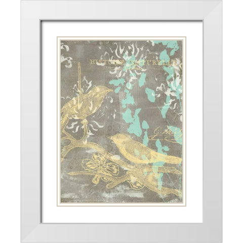 Pretty Birds II White Modern Wood Framed Art Print with Double Matting by Goldberger, Jennifer