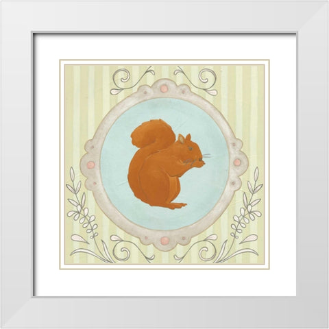 Forest Cameo I White Modern Wood Framed Art Print with Double Matting by Vess, June Erica