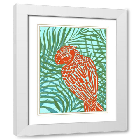 Luau III White Modern Wood Framed Art Print with Double Matting by Vision Studio