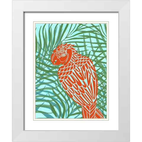 Luau III White Modern Wood Framed Art Print with Double Matting by Vision Studio