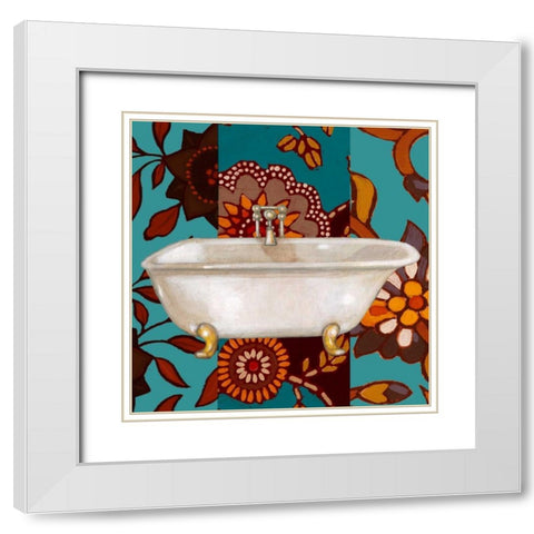 Spice Bathroom I White Modern Wood Framed Art Print with Double Matting by Vision Studio