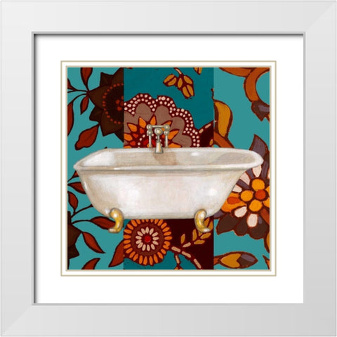 Spice Bathroom I White Modern Wood Framed Art Print with Double Matting by Vision Studio