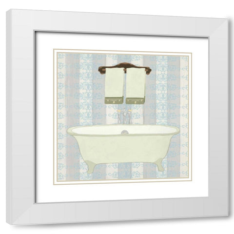 Riviera Bath I White Modern Wood Framed Art Print with Double Matting by Vision Studio