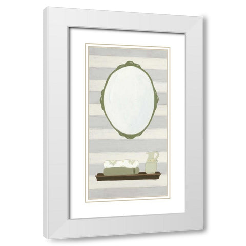 Riviera Bath III White Modern Wood Framed Art Print with Double Matting by Vision Studio