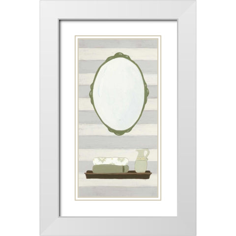 Riviera Bath III White Modern Wood Framed Art Print with Double Matting by Vision Studio