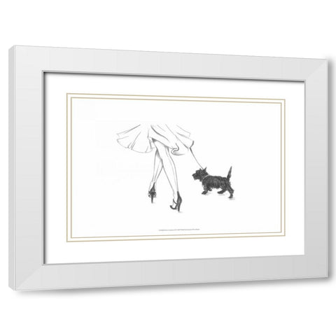 Perfect Companion IV White Modern Wood Framed Art Print with Double Matting by Harper, Ethan
