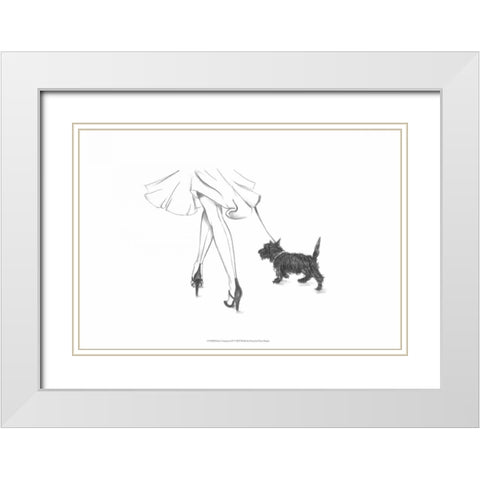 Perfect Companion IV White Modern Wood Framed Art Print with Double Matting by Harper, Ethan