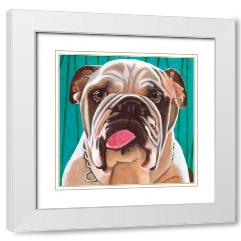 Dlynns Dogs - Bosco White Modern Wood Framed Art Print with Double Matting by Roll, Dylnn