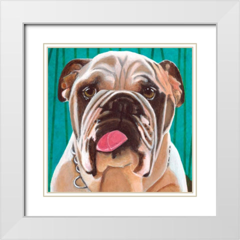 Dlynns Dogs - Bosco White Modern Wood Framed Art Print with Double Matting by Roll, Dylnn