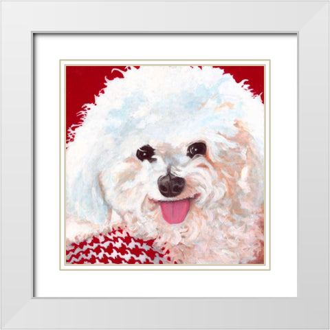 Dlynns Dogs - Marie White Modern Wood Framed Art Print with Double Matting by Roll, Dylnn