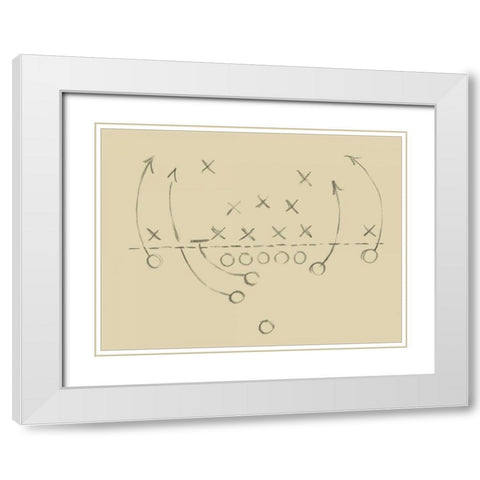 Playbook III White Modern Wood Framed Art Print with Double Matting by Harper, Ethan