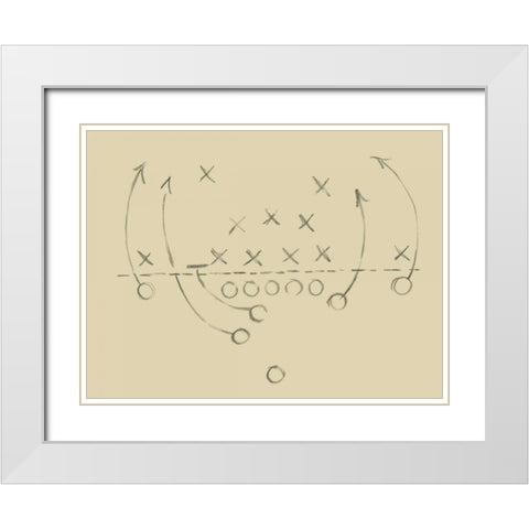 Playbook III White Modern Wood Framed Art Print with Double Matting by Harper, Ethan