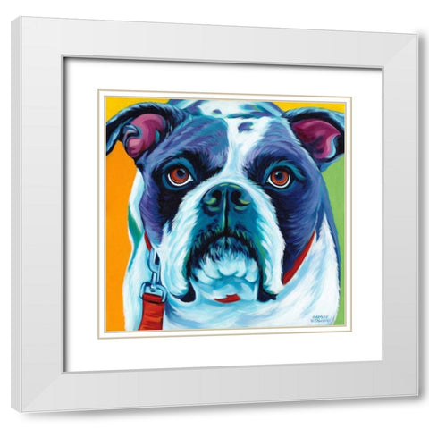 Cute Pups II White Modern Wood Framed Art Print with Double Matting by Vitaletti, Carolee