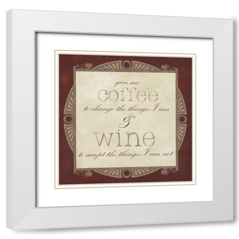 Inspired Wine I White Modern Wood Framed Art Print with Double Matting by Vision Studio