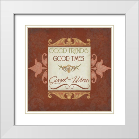 Inspired Wine II White Modern Wood Framed Art Print with Double Matting by Vision Studio