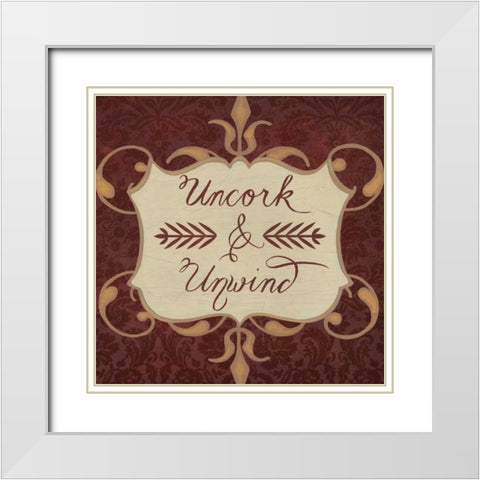 Inspired Wine V White Modern Wood Framed Art Print with Double Matting by Vision Studio