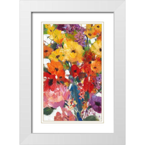 Fresh Floral II White Modern Wood Framed Art Print with Double Matting by OToole, Tim