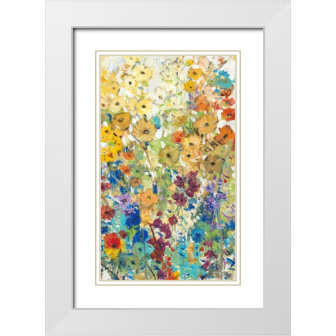 Meadow Floral I White Modern Wood Framed Art Print with Double Matting by OToole, Tim