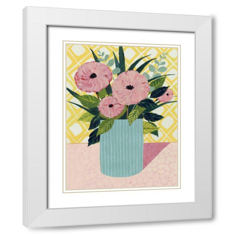 Retro Bouquet I White Modern Wood Framed Art Print with Double Matting by Popp, Grace