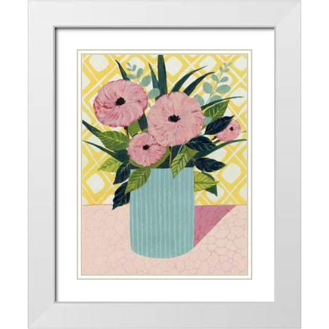 Retro Bouquet I White Modern Wood Framed Art Print with Double Matting by Popp, Grace