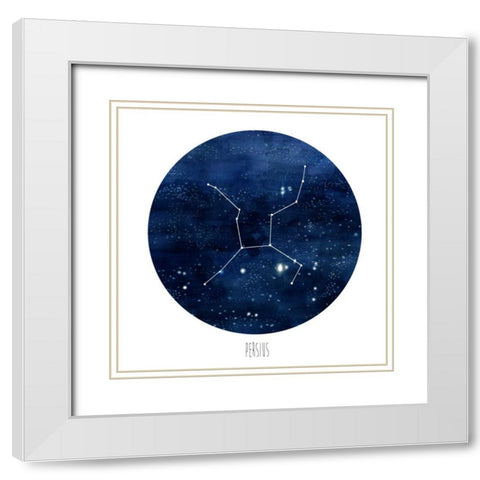 Constellation-Persius White Modern Wood Framed Art Print with Double Matting by McCavitt, Naomi