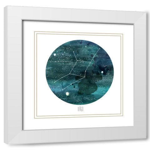 Constellation-Virgo White Modern Wood Framed Art Print with Double Matting by McCavitt, Naomi
