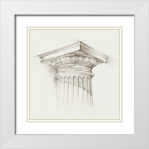 Column Schematic I White Modern Wood Framed Art Print with Double Matting by Harper, Ethan