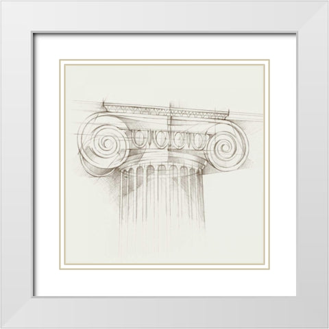 Column Schematic III White Modern Wood Framed Art Print with Double Matting by Harper, Ethan