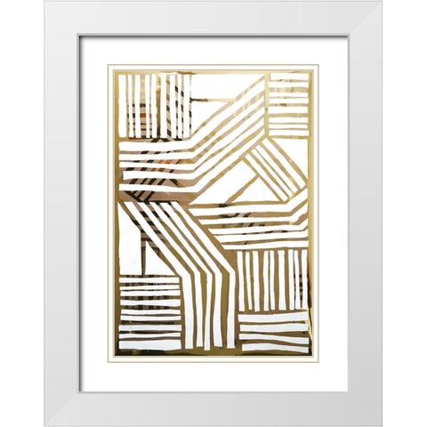 Nokomis I White Modern Wood Framed Art Print with Double Matting by Stramel, Renee W.