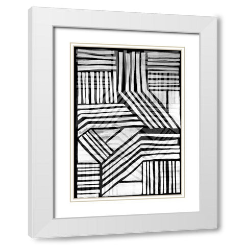 Nokomis II White Modern Wood Framed Art Print with Double Matting by Stramel, Renee W.