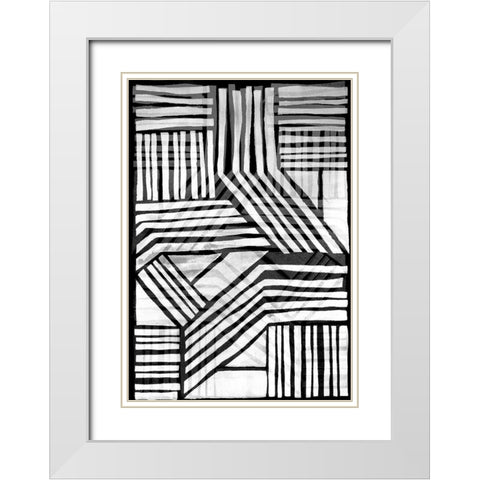 Nokomis II White Modern Wood Framed Art Print with Double Matting by Stramel, Renee W.