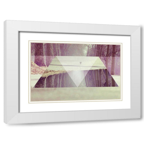 Path White Modern Wood Framed Art Print with Double Matting by Wang, Melissa