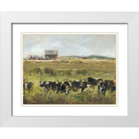 Custom Out to Pasture I White Modern Wood Framed Art Print with Double Matting by Harper, Ethan