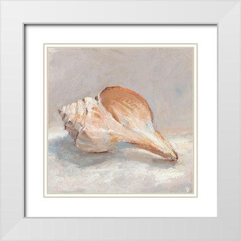 Impressionist Shell Study III White Modern Wood Framed Art Print with Double Matting by Harper, Ethan