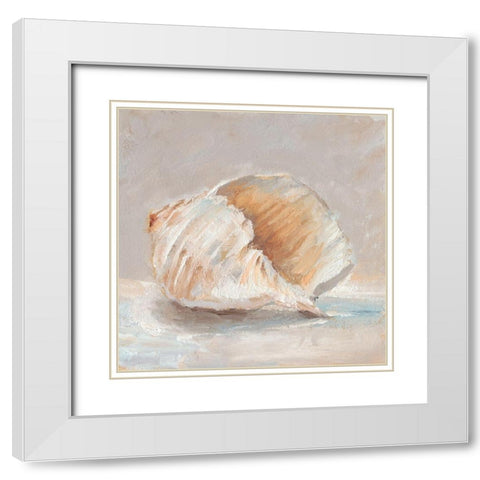 Impressionist Shell Study IV White Modern Wood Framed Art Print with Double Matting by Harper, Ethan