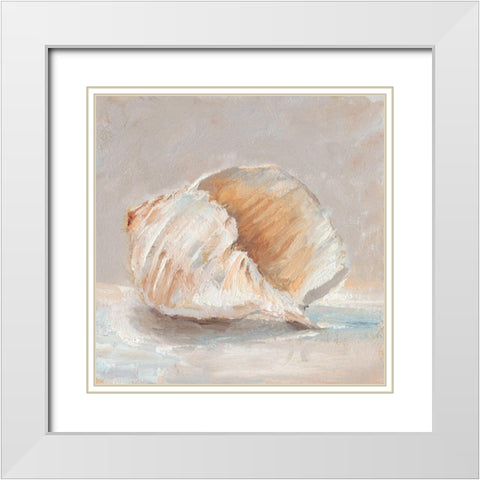 Impressionist Shell Study IV White Modern Wood Framed Art Print with Double Matting by Harper, Ethan