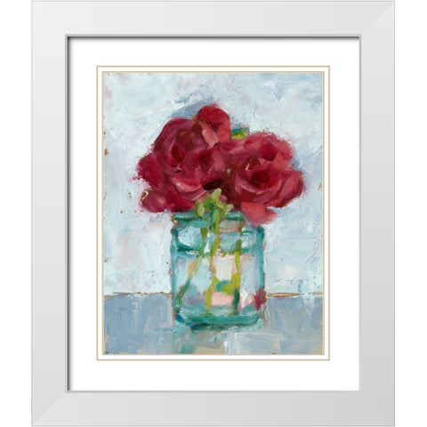 Impressionist Floral Study IV White Modern Wood Framed Art Print with Double Matting by Harper, Ethan