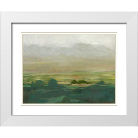Misty Valley I White Modern Wood Framed Art Print with Double Matting by Harper, Ethan