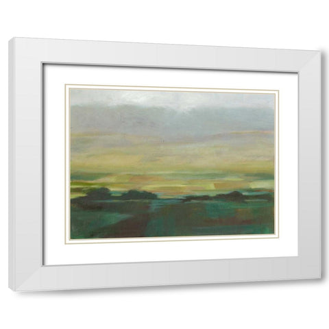 Misty Valley II White Modern Wood Framed Art Print with Double Matting by Harper, Ethan