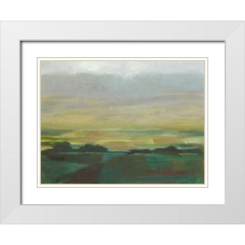 Misty Valley II White Modern Wood Framed Art Print with Double Matting by Harper, Ethan