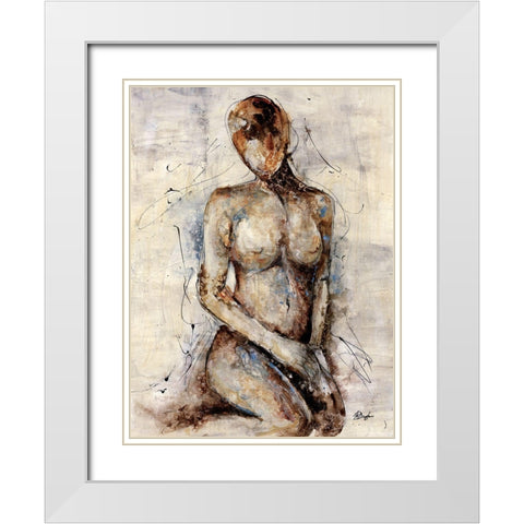 Mystique II White Modern Wood Framed Art Print with Double Matting by Douglass, Farrell