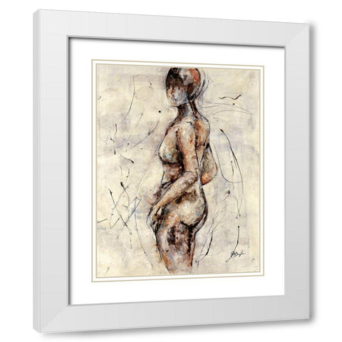 Mystique III White Modern Wood Framed Art Print with Double Matting by Douglass, Farrell