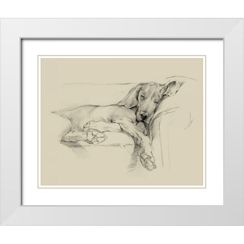 Dog Days I White Modern Wood Framed Art Print with Double Matting by Harper, Ethan